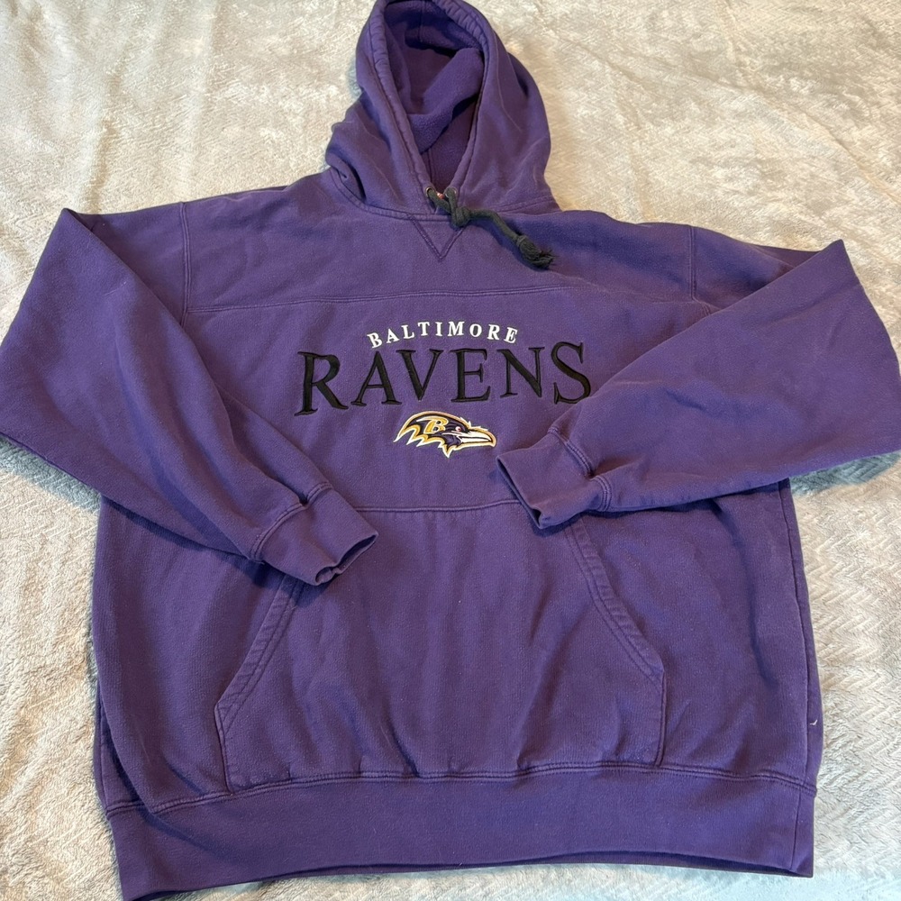 Baltimore Ravens Hoodie NFL Authentic Mens L Purple